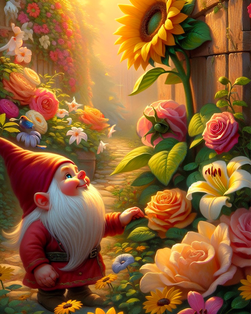 Der singende Gnom und die Sonnenblume