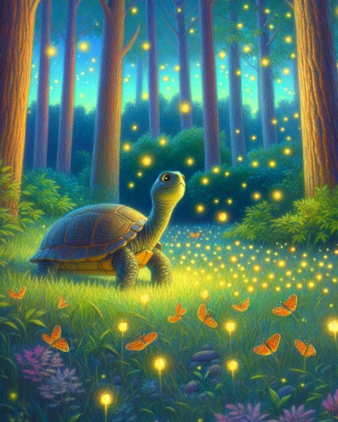 Illustration für Gute-Nacht-Geschichte: Selly und die Glühwürmchen