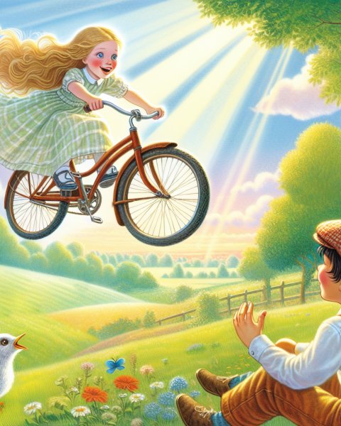 Illustration für Gute-Nacht-Geschichte: Das fantastische Fahrrad