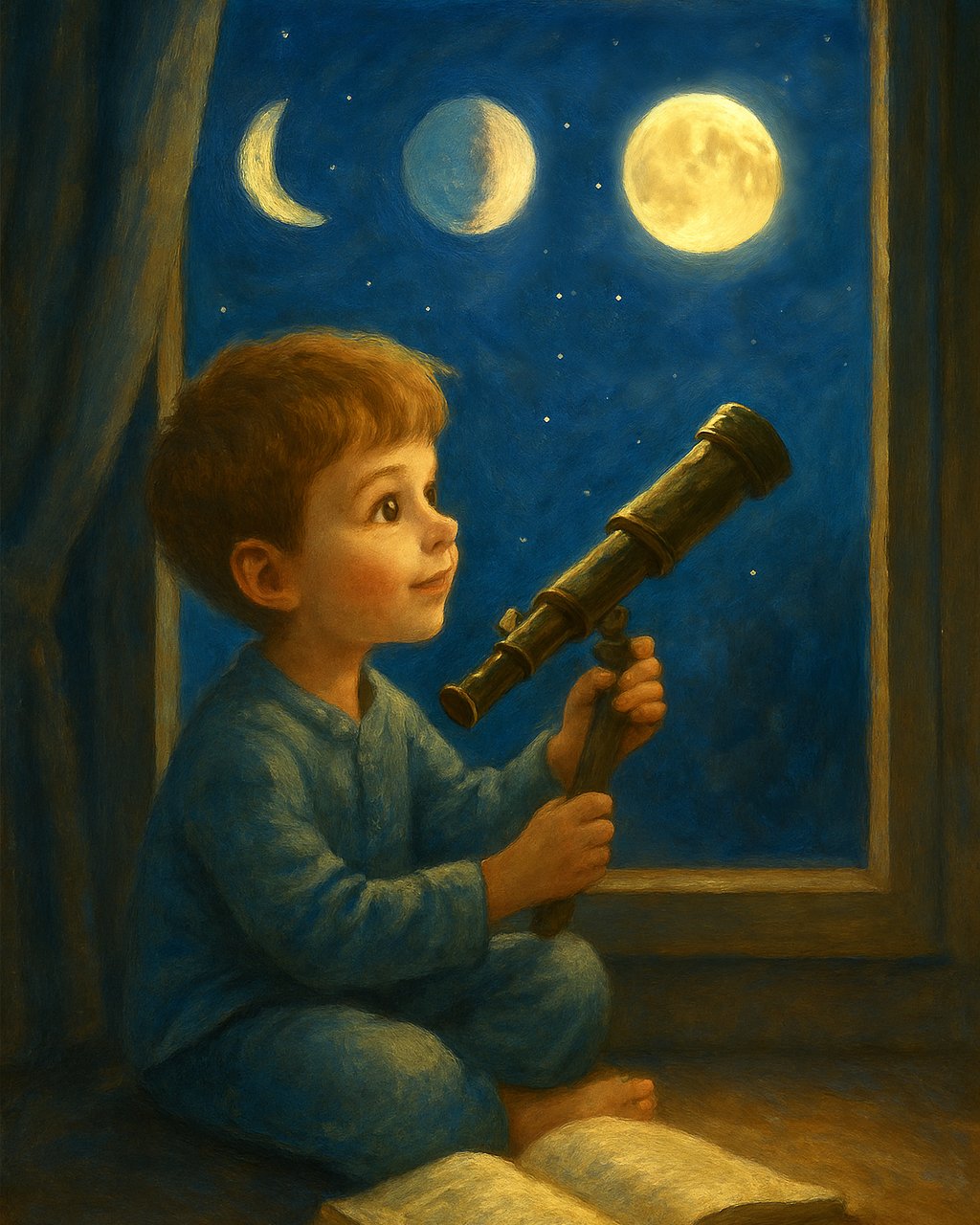 Der kleine Astronom und der Mond