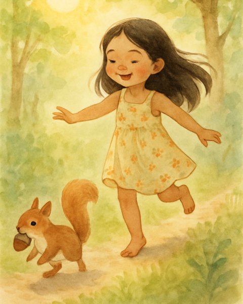 Illustration für Gute-Nacht-Geschichte: Emmas Abenteuer im Park