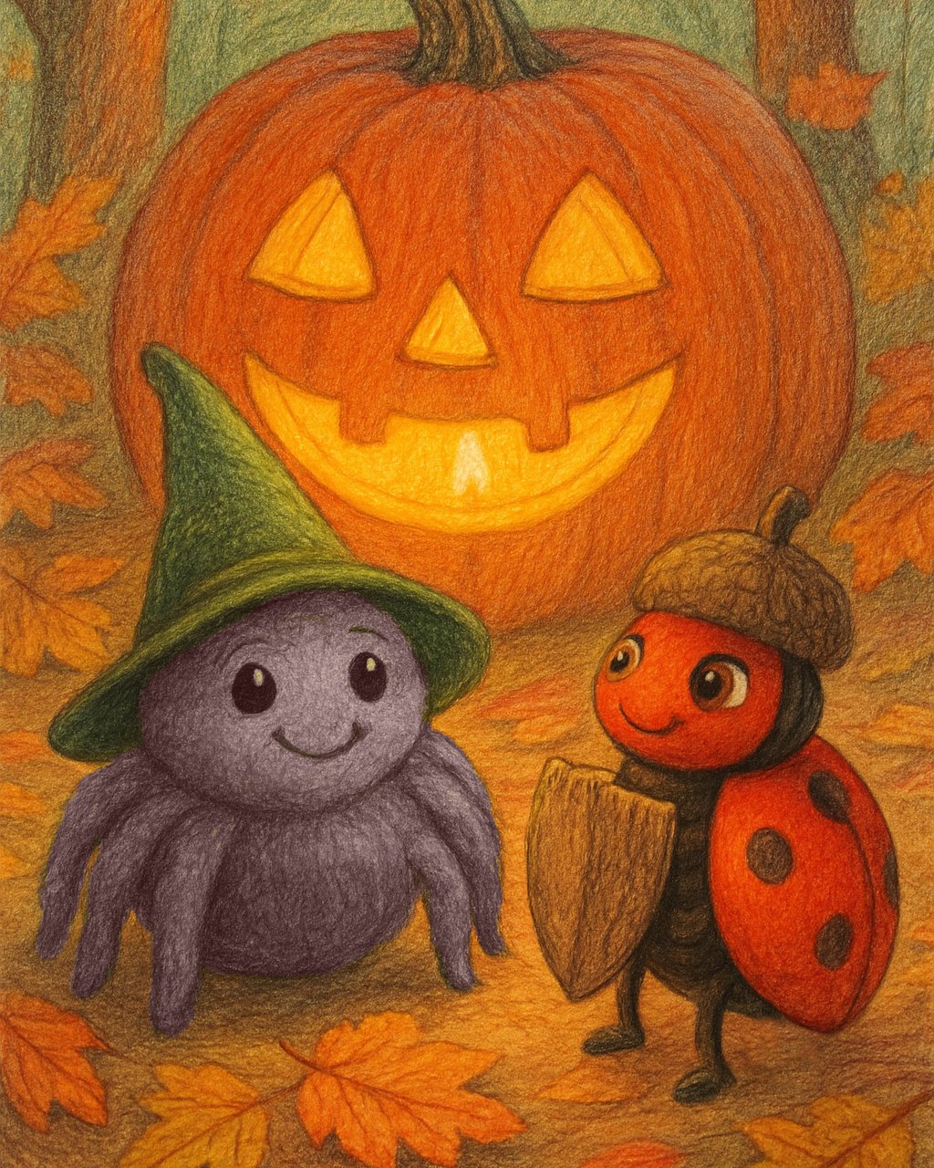 Die kleine Spinne im Kürbishaus