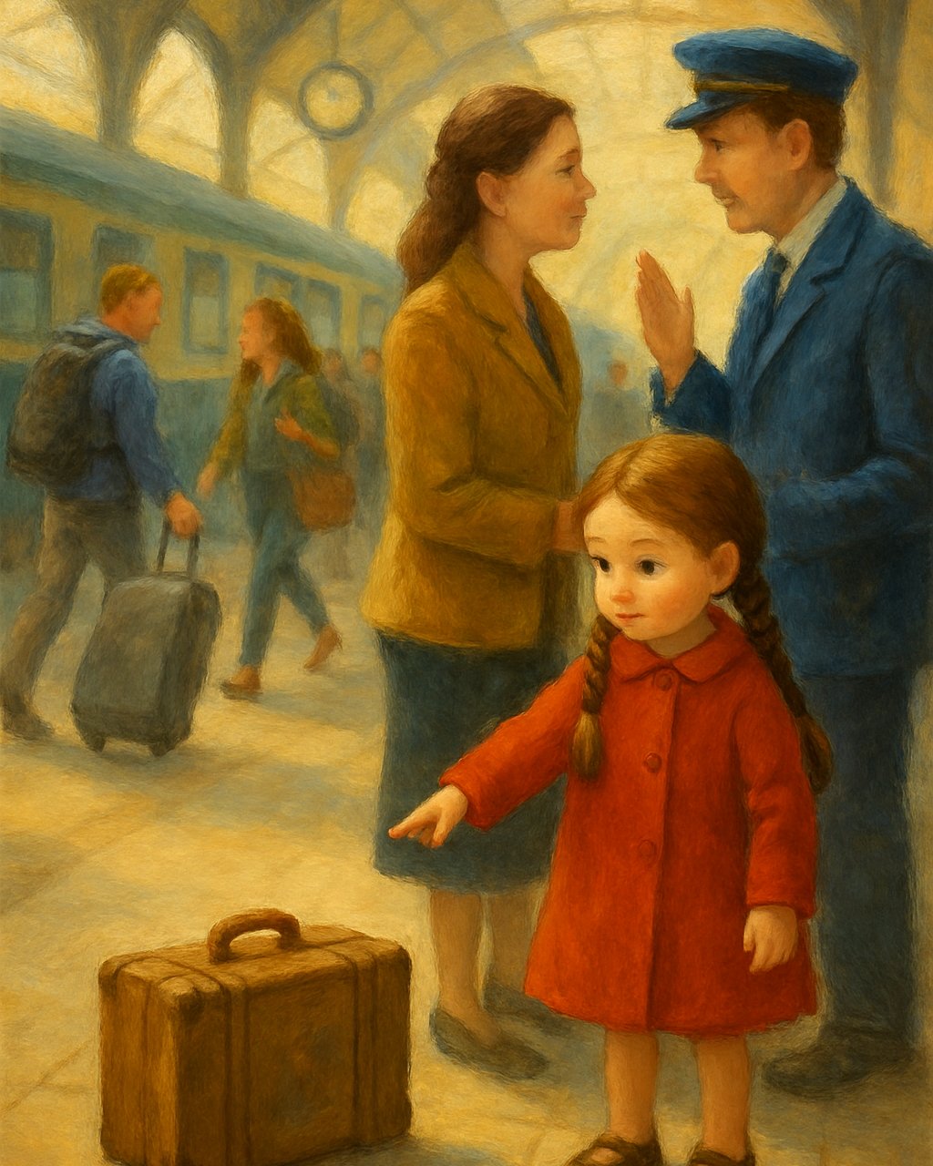 Bild: Der kleine Koffer am Bahnhof