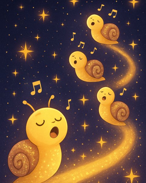 Illustration für Gute-Nacht-Geschichte: Das Lied der Sternenschnecken