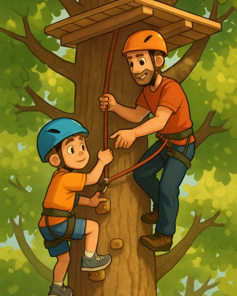 Illustration für Gute-Nacht-Geschichte: Marios Kletterabenteuer